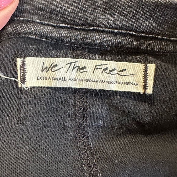 We The Free Black Distressed Fitted Long Sleeve Top - Picture 5 of 6